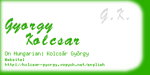 gyorgy kolcsar business card